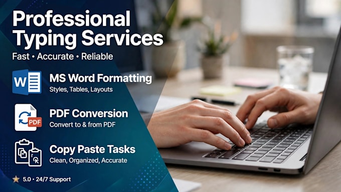 do professional typing from handwritten notes to word or PDF