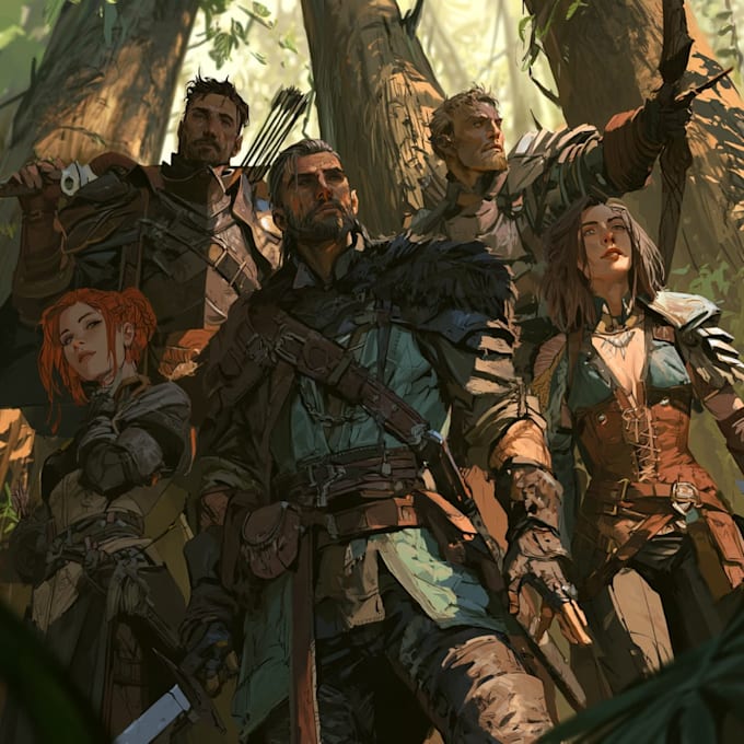 illustrate your dungeons and dragons rpg character or party
