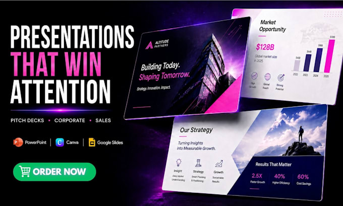 design urgent corporate presentation, animated presentation and sales deck