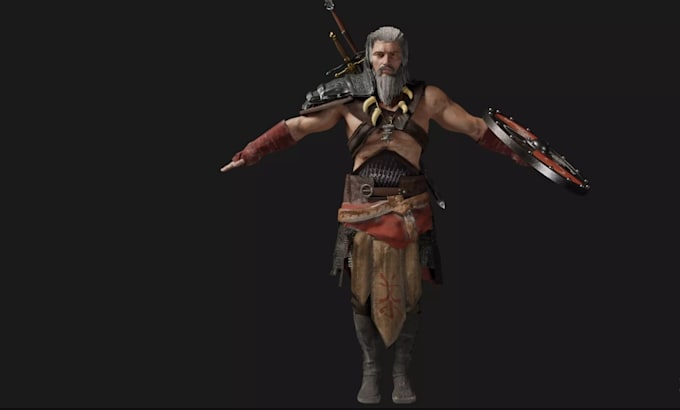 model realistic 3d game character, low poly 3d model, ready for unity and unreal