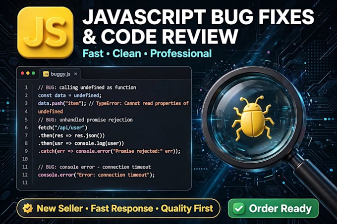 fix bugs and review your react, nodejs or javascript code