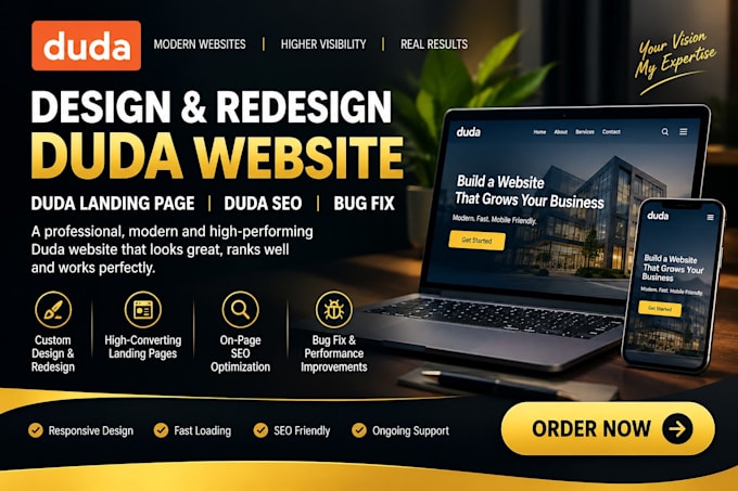 design, redesign duda website, duda landing page, duda SEO and bug fix