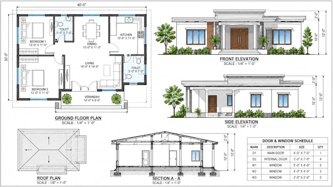 make 2d architecture drawings in autocad