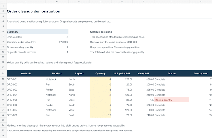 clean excel data and remove duplicates