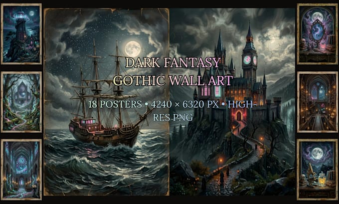 provide dark academia gothic wall art posters