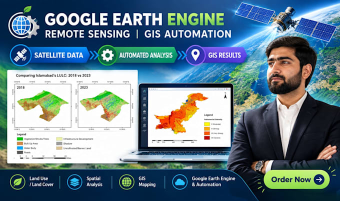 do gis analysis and automate remote sensing  using google earth engine