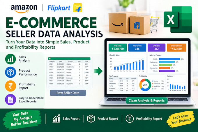 analyze amazon flipkart seller data and create excel reports