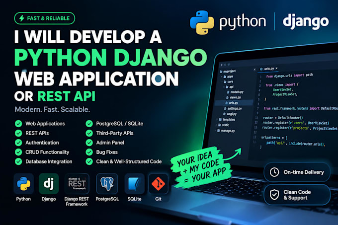 develop a python django web application or rest API