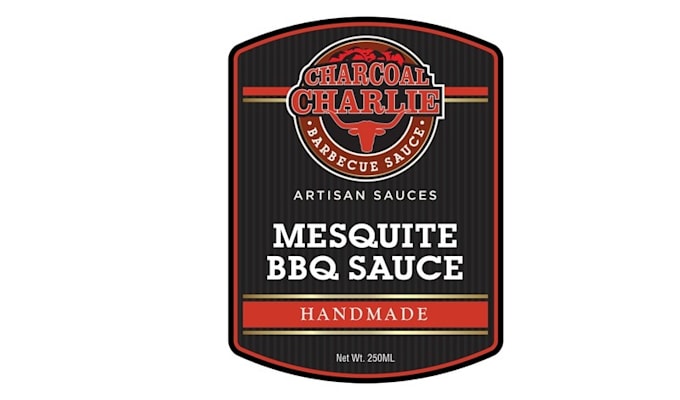 create product label logo for artisan barbecue sauce