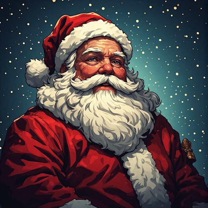 draw a realistic santa claus portrait