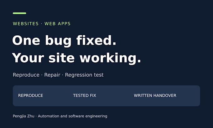 fix one website or web app bug