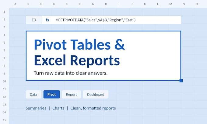create excel pivot tables, reports and basic dashboards