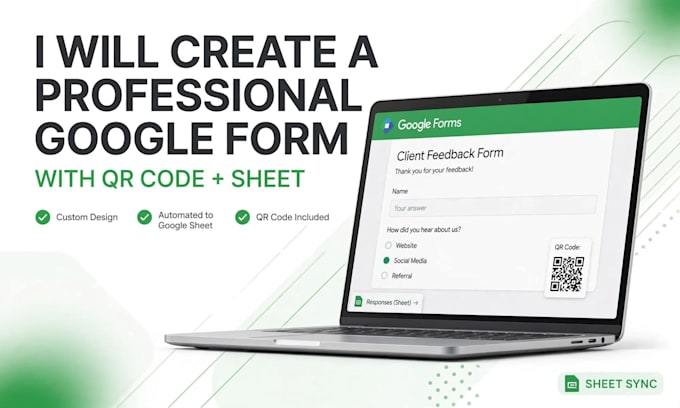 create google form for registration order job  application with qr code
