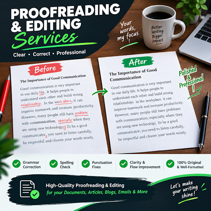 proofread and edit your articles, blogs, and documents