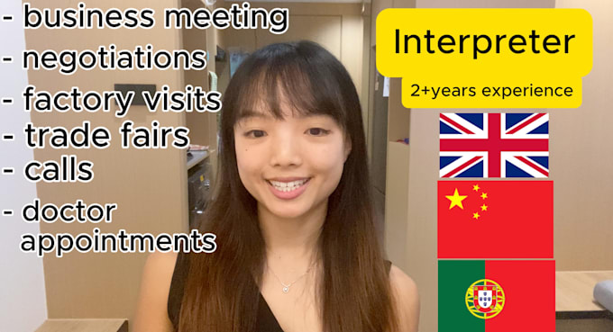 provide english and chinese business interpretation service