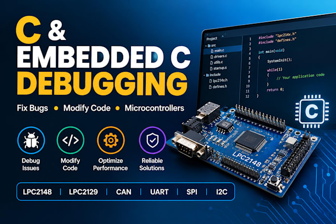 debug and modify c and embedded c code