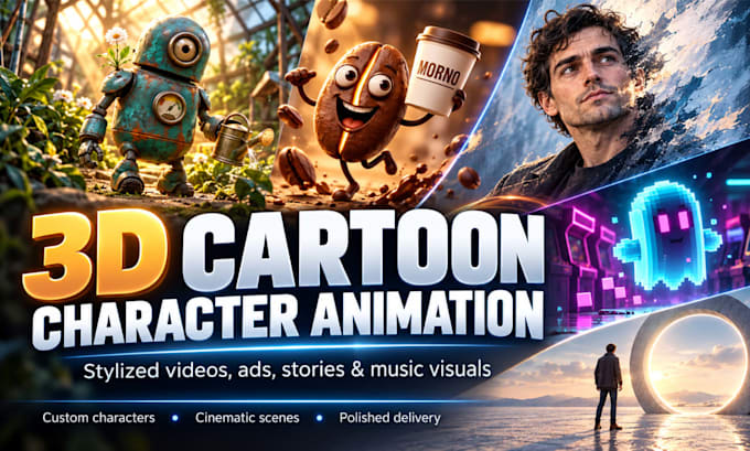 create 3d cartoon character animation and stylized videos