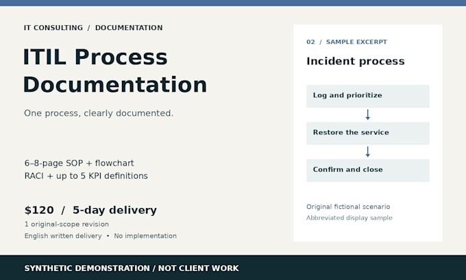 design one itil process sop with flowchart raci and kpis