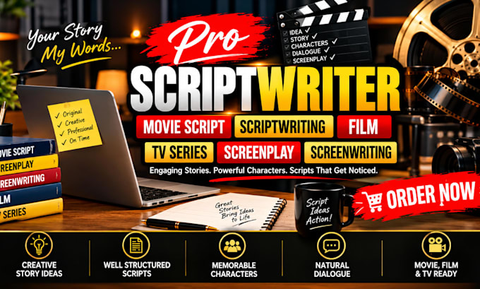 write movie script, screenplay, TV script and screenwriting