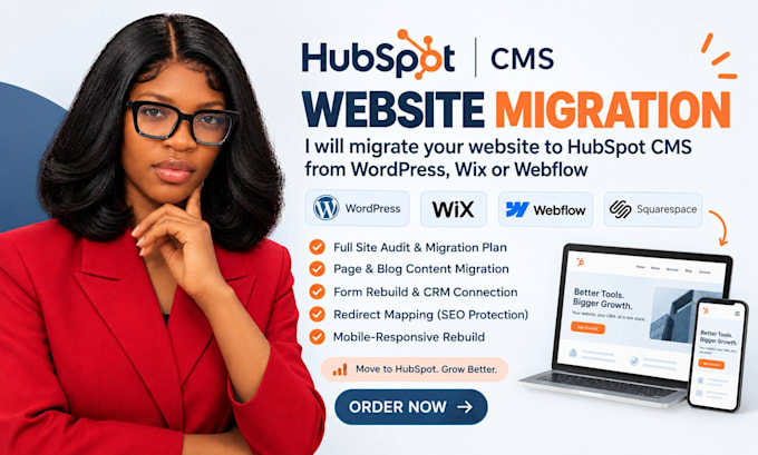 migrate your website to hubspot cms from wordpress wix or webflow