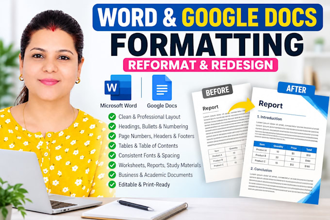 reformate and redesign your word and google docs