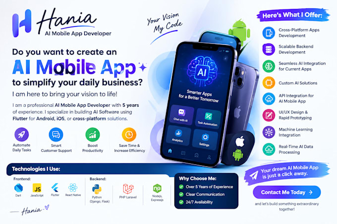 develop ai mobile app, ai integration ios app, android app
