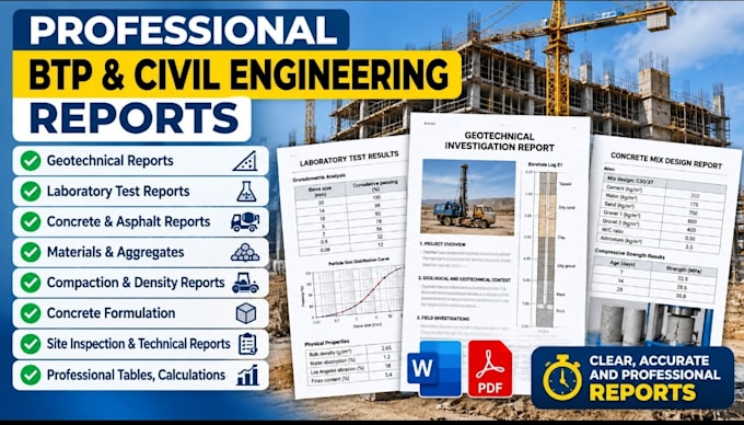 prepare professional btp and civil engineering reports
