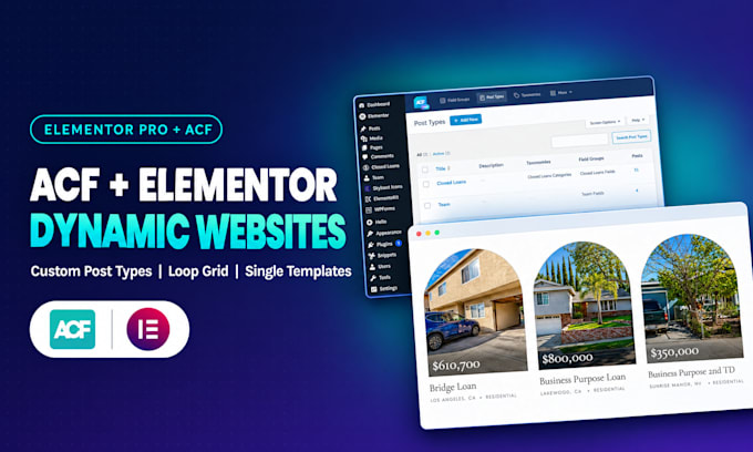 build dynamic elementor sites with custom post types and acf