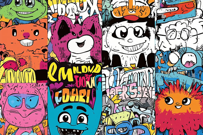 create doodle line art illustration
