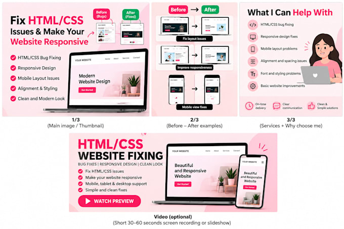 fix HTML CSS bugs and make your website responsive