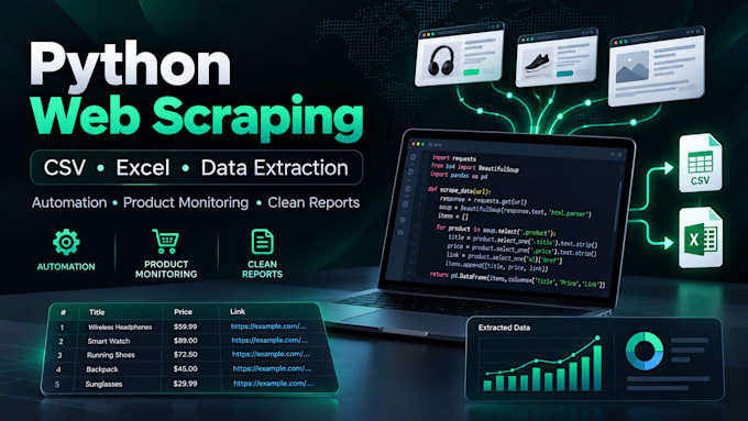 build a python web scraper and export data to CSV or excel