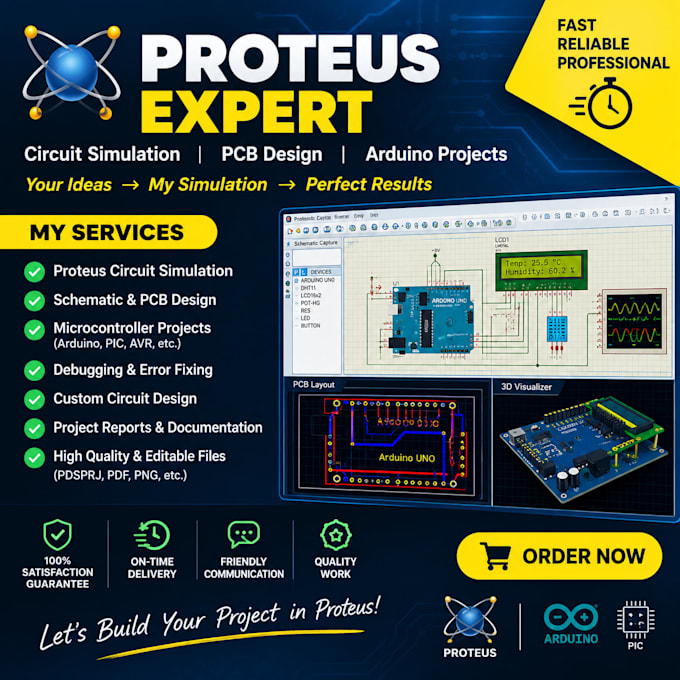 design and simulate electronic circuits in proteus professionally