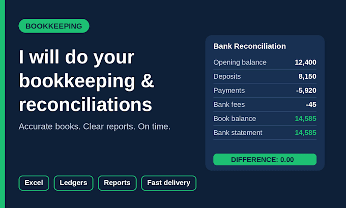 bookkeeping and bank reconciliation in excel