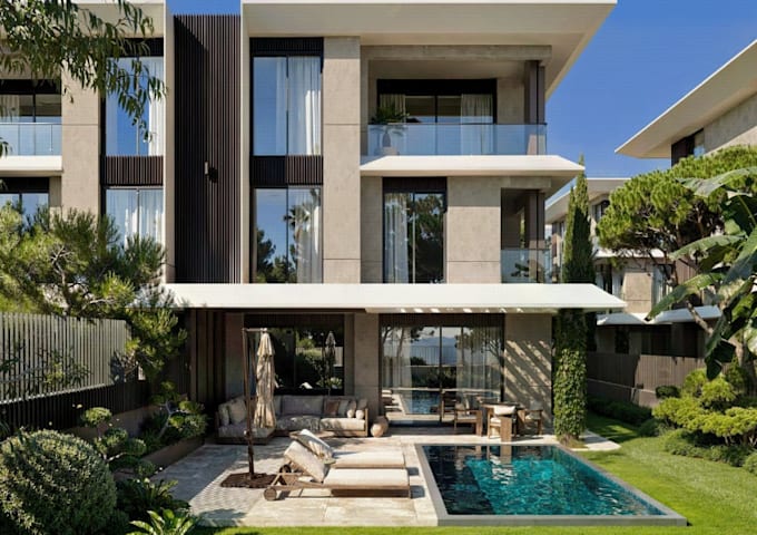 remodel 3d luxury apartment, cgi facade renovation, real estate, interior design