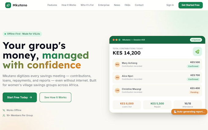 develop a custom offline first microfinance web application