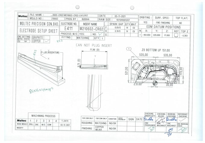 design siemens nx edm copper electrodes and 2d drawings