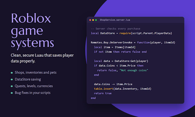 script game systems for your roblox game in luau