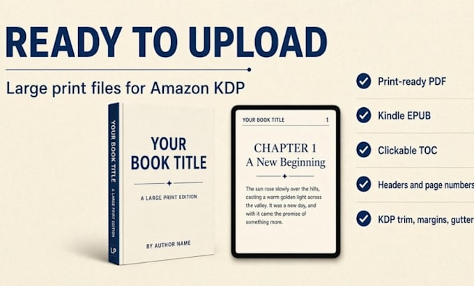 format your large print book for amazon KDP