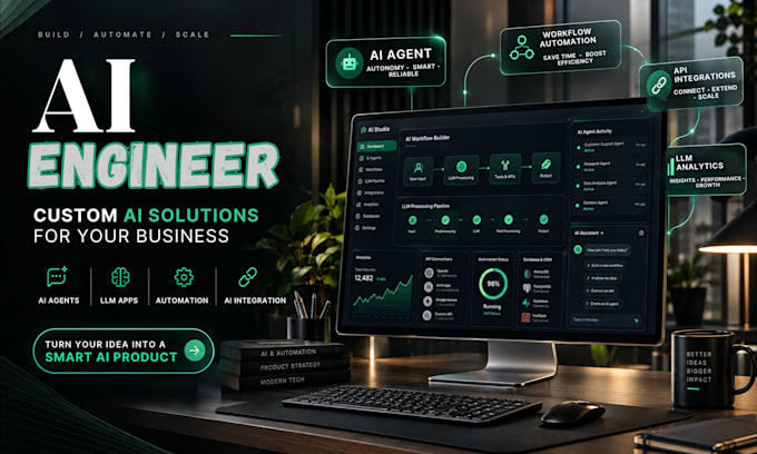 be ai engineer for ai agent development, ai website, and ai chatbot