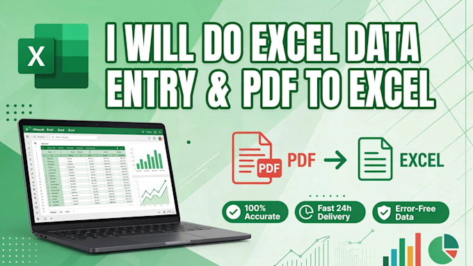 do data entry excel work pdf to excel and typing work