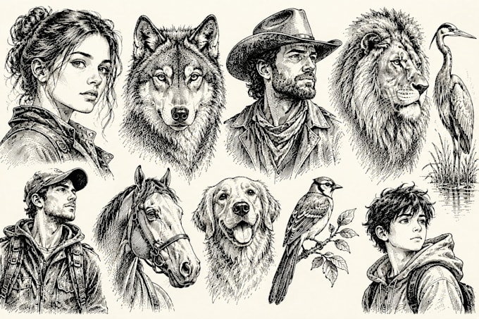 create pen and ink illustrations
