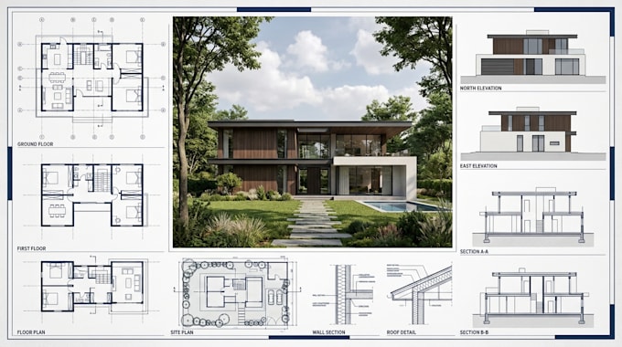 do architectural design development, revit 3d model and floor plan drawings