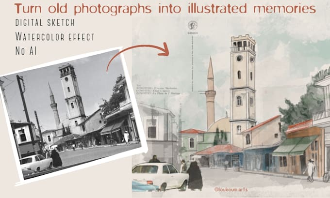 turn your old photo into a nostalgic digital illustration