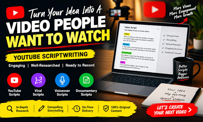 write youtube scripts video scripts and voiceover scripts