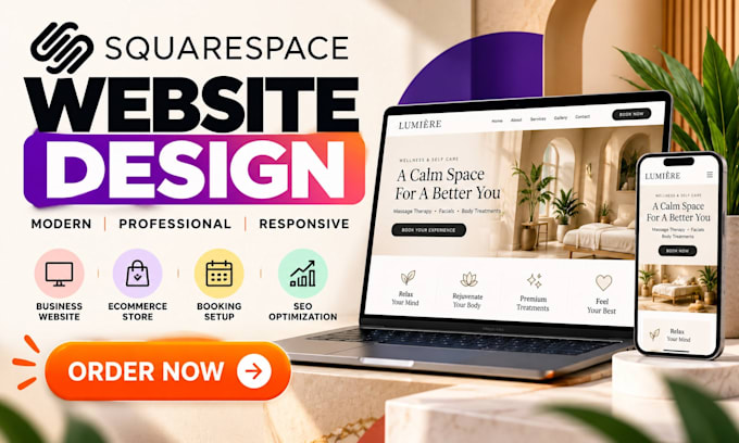 design beautiful modern squarespace website, squarespace website redesign