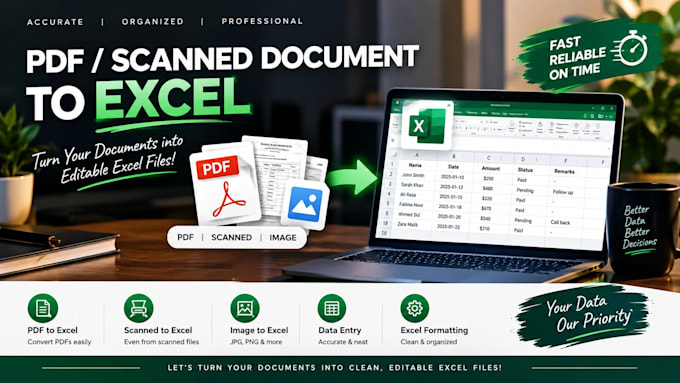 convert PDF and scanned documents to excel accurately
