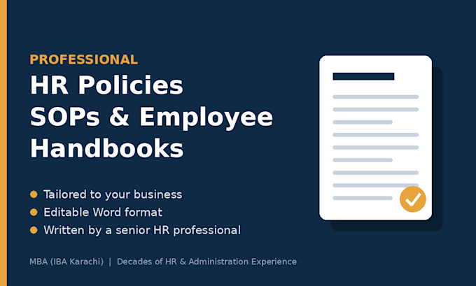write professional HR policies, sops and employee handbooks
