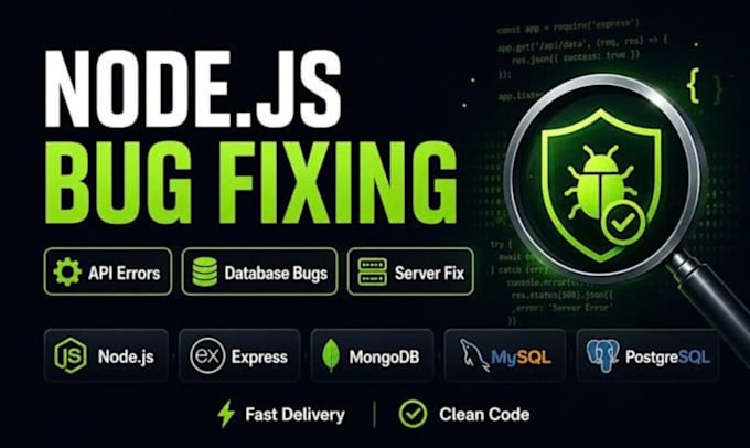 fix nodejs bugs, expressjs errors, mongodb and backend issues