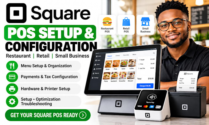 setup square pos for restaurant retail store