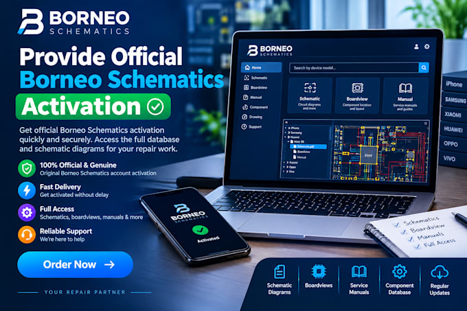 provide official borneo schematics activation license and renewal
